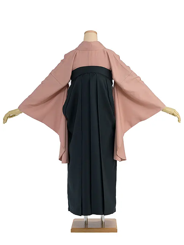 先生,教員向け袴レンタル 1391 くすみピンク／深緑袴