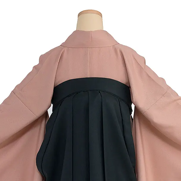 先生,教員向け袴レンタル 1391 くすみピンク／深緑袴