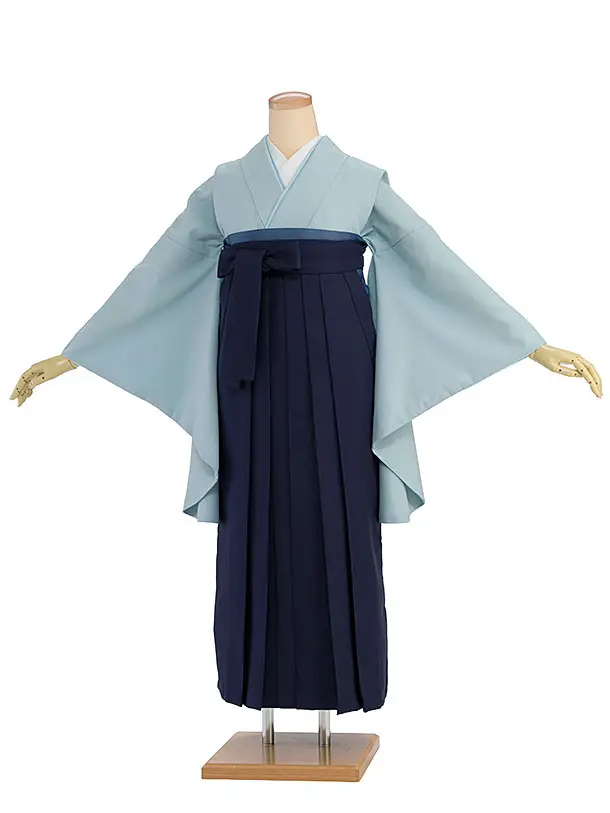 先生,教員向け袴レンタル 1393 水色／紺袴