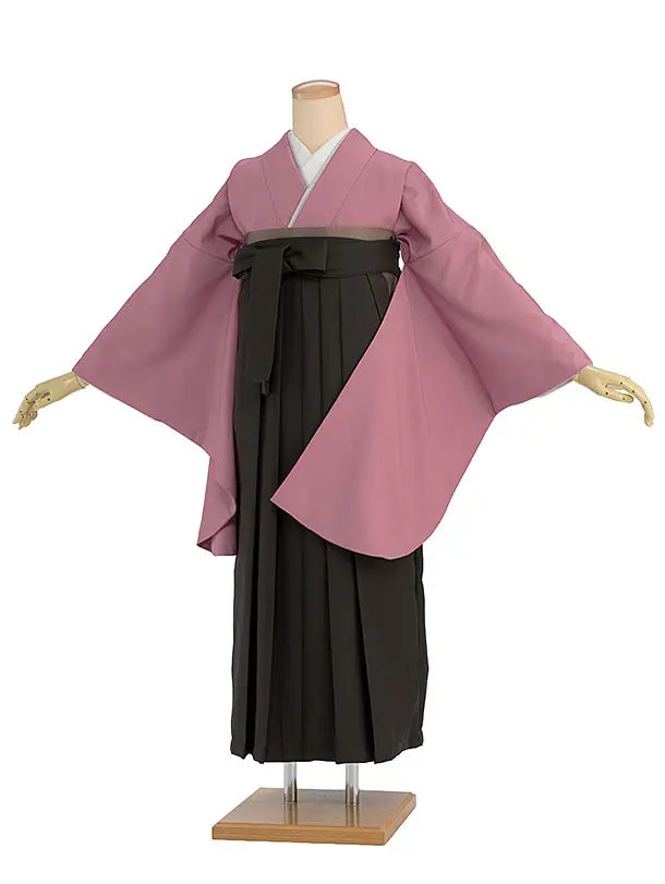 先生,教員向け袴レンタル 1396 くすみピンクパープル／チャコール袴