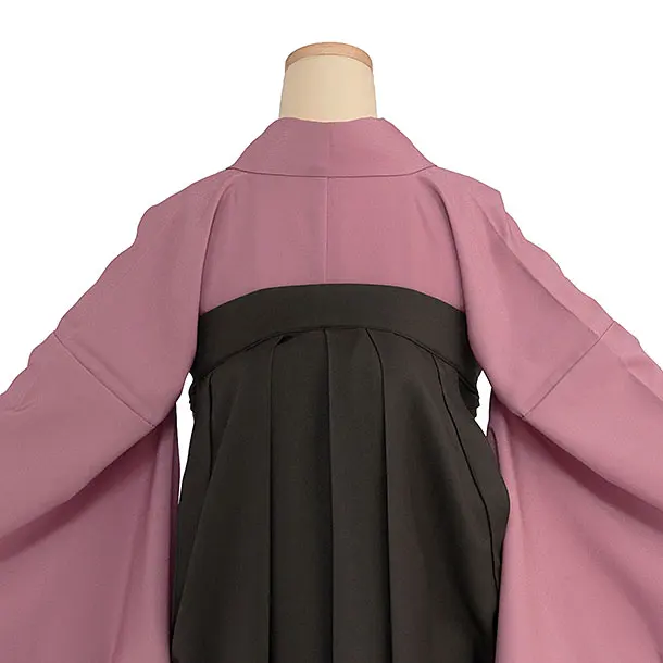 先生,教員向け袴レンタル 1396 くすみピンクパープル／チャコール袴