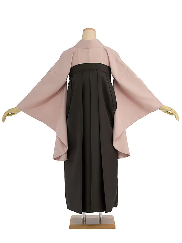 先生,教員向け袴レンタル 1397 淡くすみピンク／チャコール袴