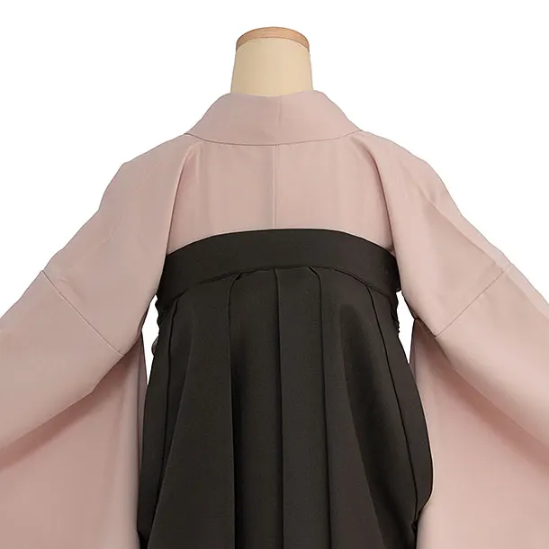 先生,教員向け袴レンタル 1398 淡くすみピンク／チャコール袴