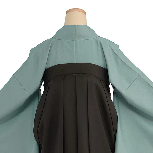 先生,教員向け袴レンタル 1400 薄青緑／チャコール袴