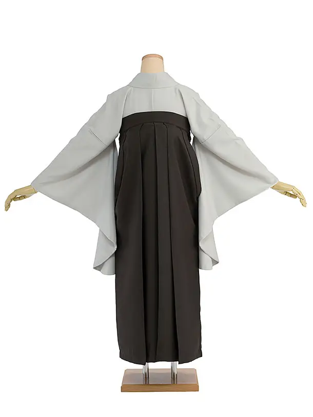 先生,教員向け袴レンタル 1401 淡グレー／チャコール袴