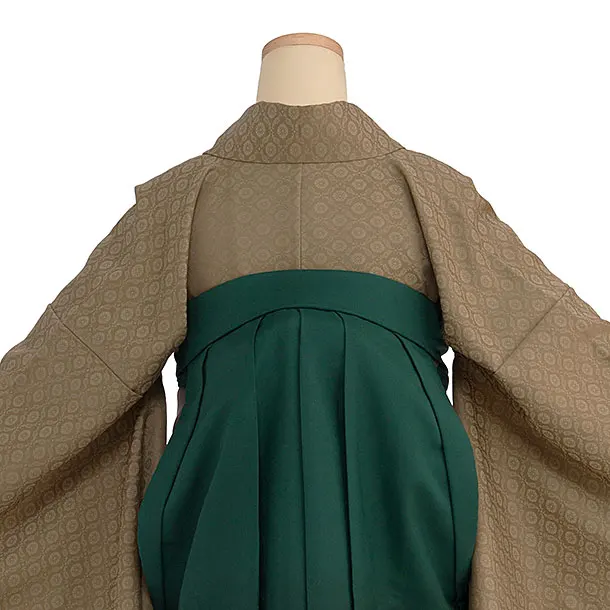 先生,教員向け袴レンタル 1403 紀州茶色／グリーンぼかし袴