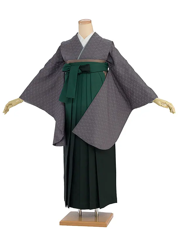 先生,教員向け袴レンタル 1406 グレー／グリーンぼかし袴