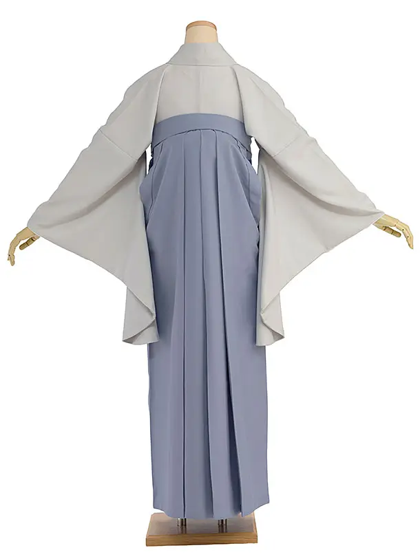 先生,教員向け袴レンタル 1414 グレー／青藤色袴