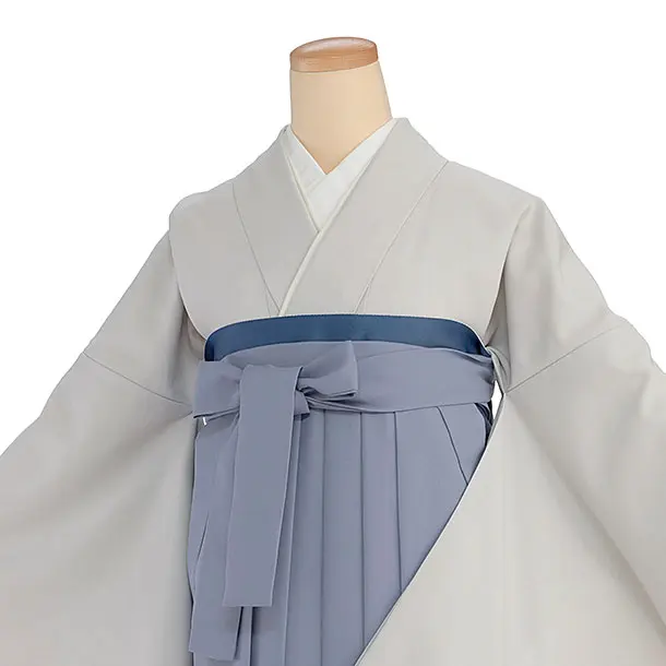 先生,教員向け袴レンタル 1414 グレー／青藤色袴