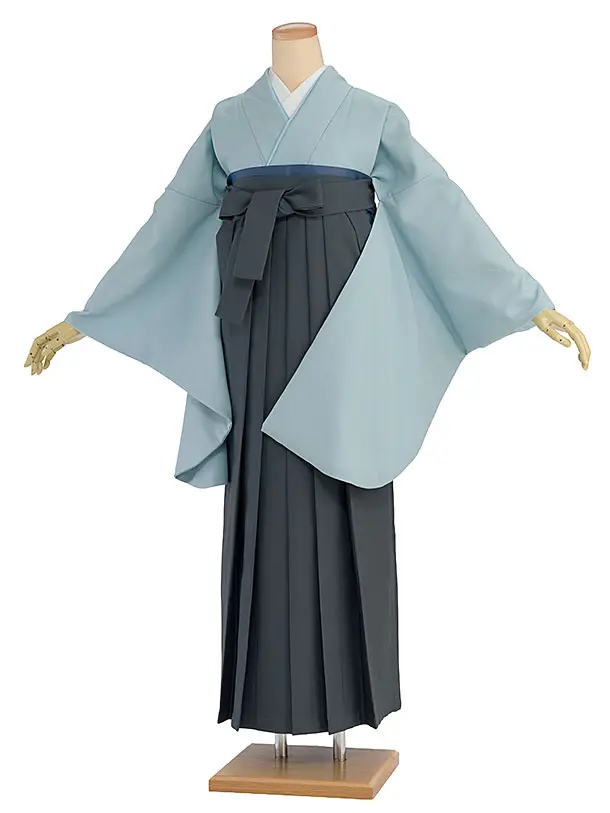 先生,教員向け袴レンタル 1416 水色／グレー袴
