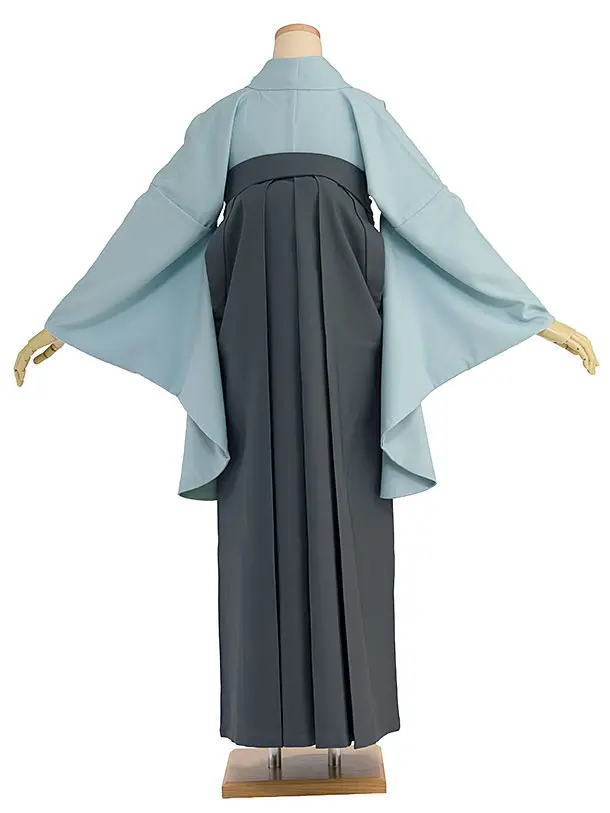 先生,教員向け袴レンタル 1416 水色／グレー袴
