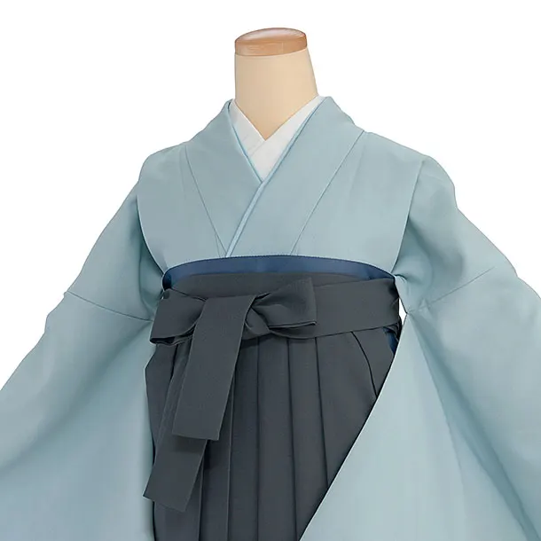 先生,教員向け袴レンタル 1416 水色／グレー袴