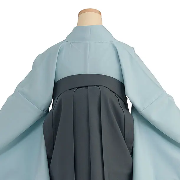 先生,教員向け袴レンタル 1416 水色／グレー袴