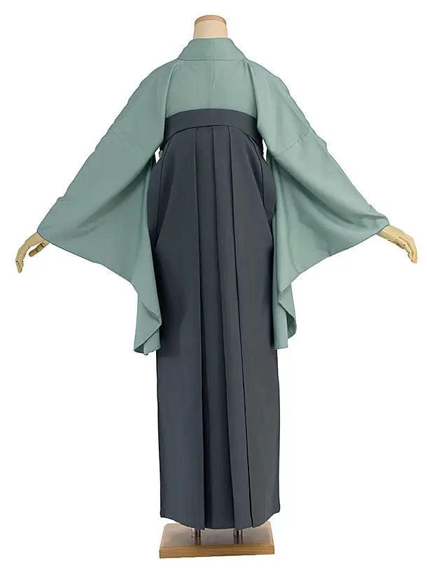 先生,教員向け袴レンタル 1417 薄青緑／グレー袴