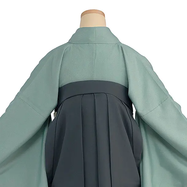 先生,教員向け袴レンタル 1417 薄青緑／グレー袴