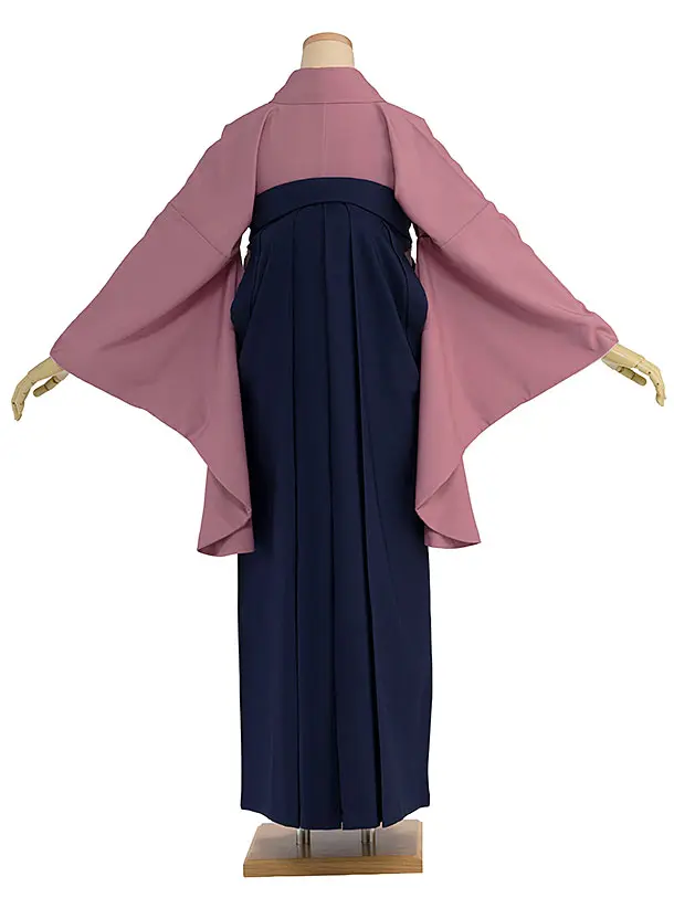 先生,教員向け袴レンタル 1418 くすみピンクパープル／紺袴