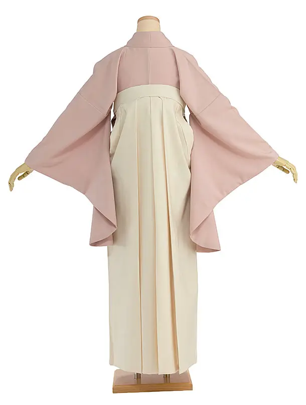 先生,教員向け袴レンタル 1420 淡くすみピンク／クリーム袴