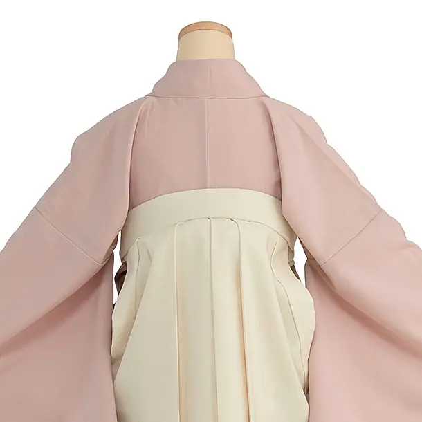 先生,教員向け袴レンタル 1420 淡くすみピンク／クリーム袴