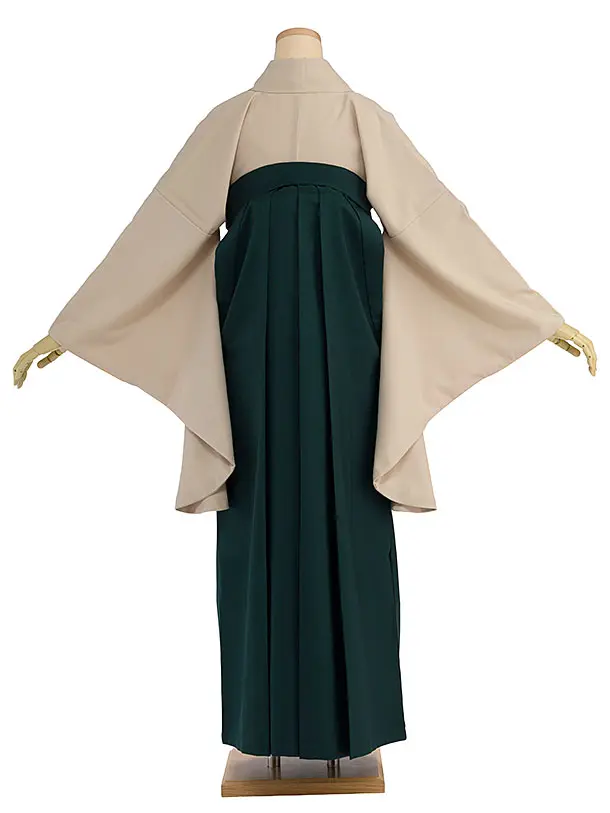 先生,教員向け袴レンタル 1422 ベージュ／深緑袴