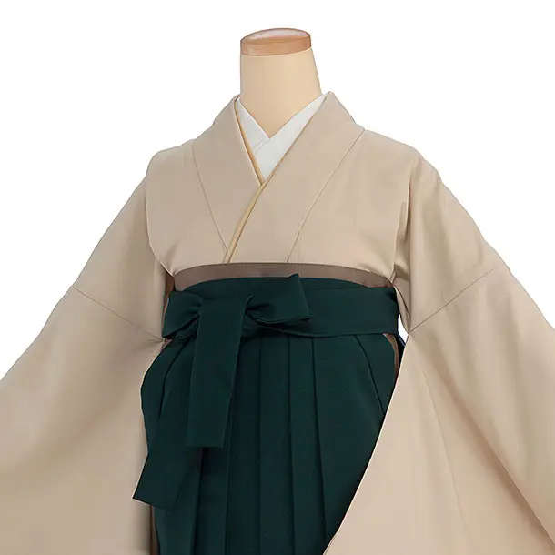 先生,教員向け袴レンタル 1422 ベージュ／深緑袴