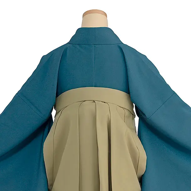 先生,教員向け袴レンタル 1423 青緑／ベージュ袴