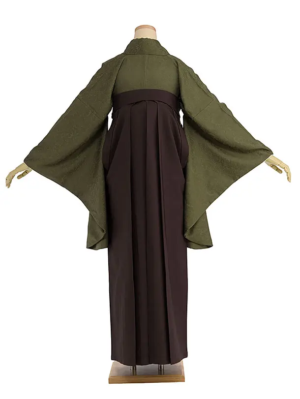 先生,教員向け袴レンタル 1424 深緑／茶色袴