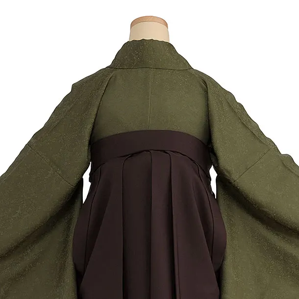 先生,教員向け袴レンタル 1424 深緑／茶色袴