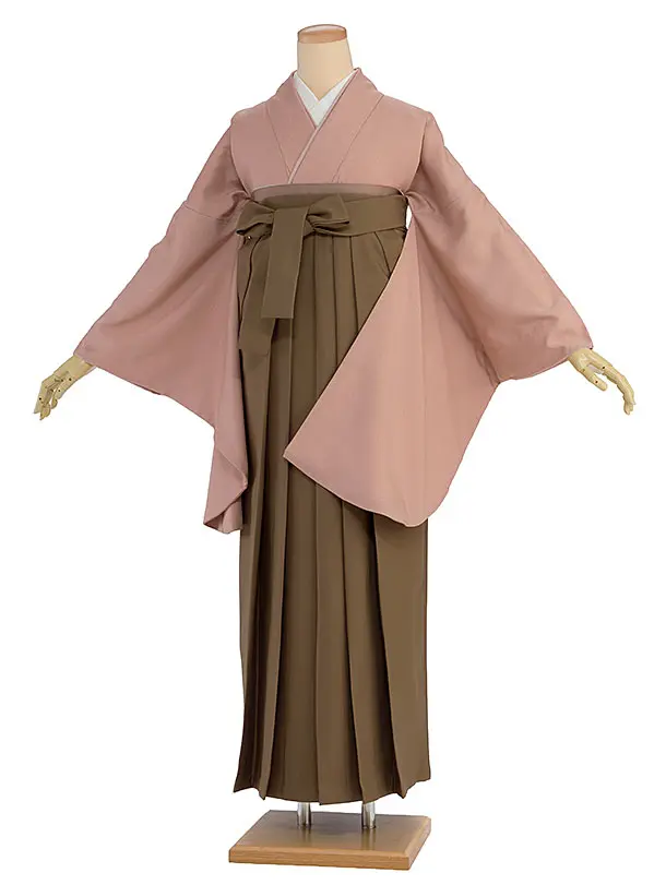 先生,教員向け袴レンタル 1426 くすみピンク／茶色袴