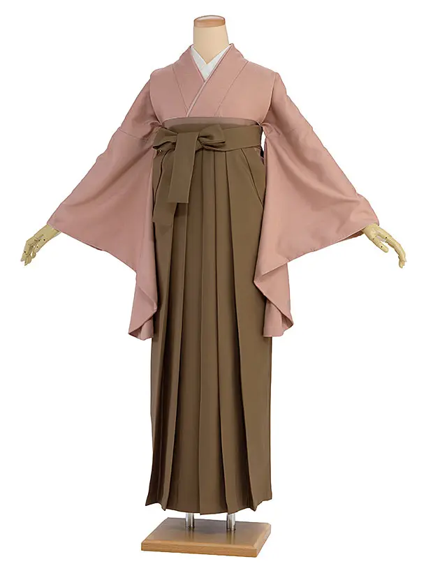 先生,教員向け袴レンタル 1426 くすみピンク／茶色袴