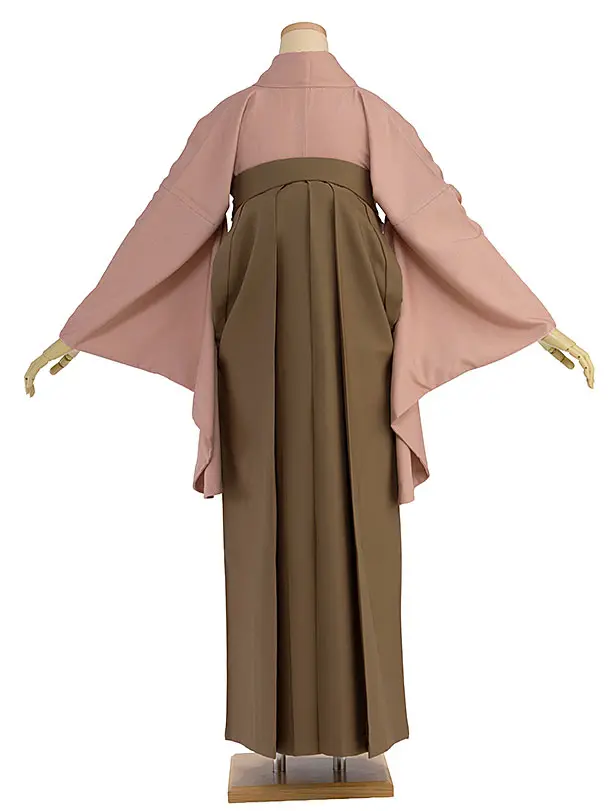 先生,教員向け袴レンタル 1426 くすみピンク／茶色袴