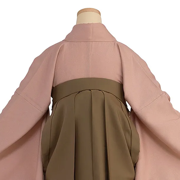 先生,教員向け袴レンタル 1426 くすみピンク／茶色袴