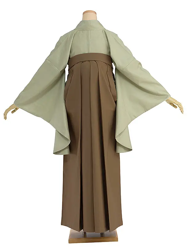 先生,教員向け袴レンタル 1427 淡黄緑／茶色袴