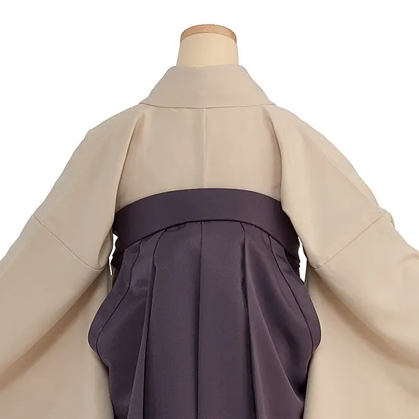 先生,教員向け袴レンタル 1431 ベージュ／くすみ紫袴