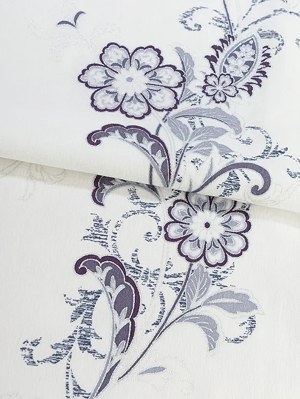 卒業式女性袴レンタル 1460 白 ミングトゥリー／淡グレー レース袴