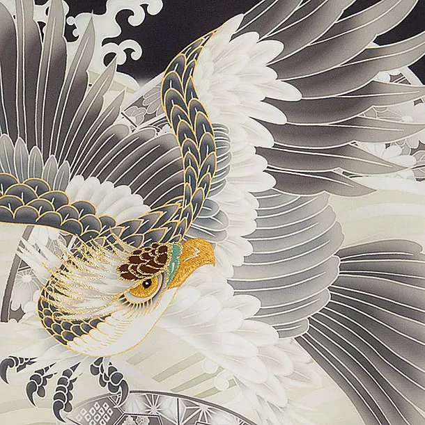 お宮参り(男の子)レンタル  0252 黒 鷹青海波