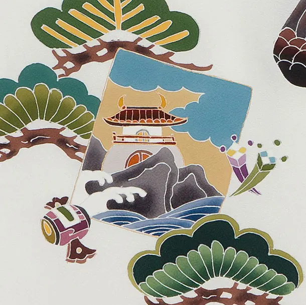 【正絹】お宮参り(男の子)レンタル  0262 白 鷹