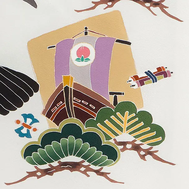 【正絹】お宮参り(男の子)レンタル  0262 白 鷹