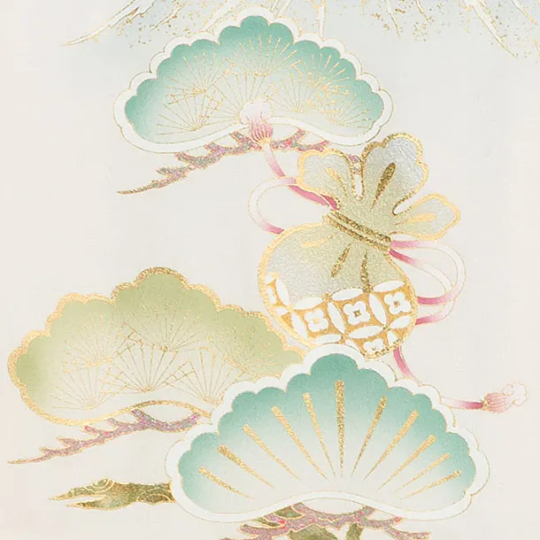 【正絹】お宮参り(男の子)レンタル  0271 白 鷹松富士