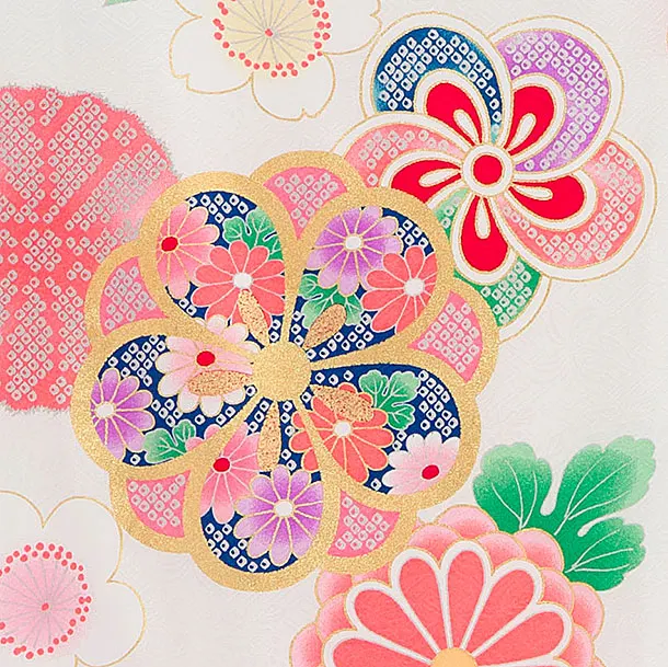 【正絹】お宮参り(女の子)レンタル 0251 白 花まり