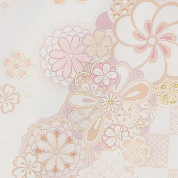 お宮参り(女の子)レンタル 0286 白 梅菊牡丹市松