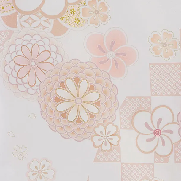 お宮参り(女の子)レンタル 0286 白 梅菊牡丹市松