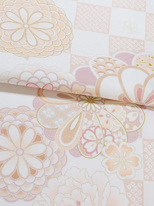 お宮参り(女の子)レンタル 0286 白 梅菊牡丹市松