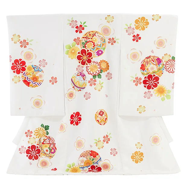 お宮参り(女の子)レンタル 0296 白 花まり