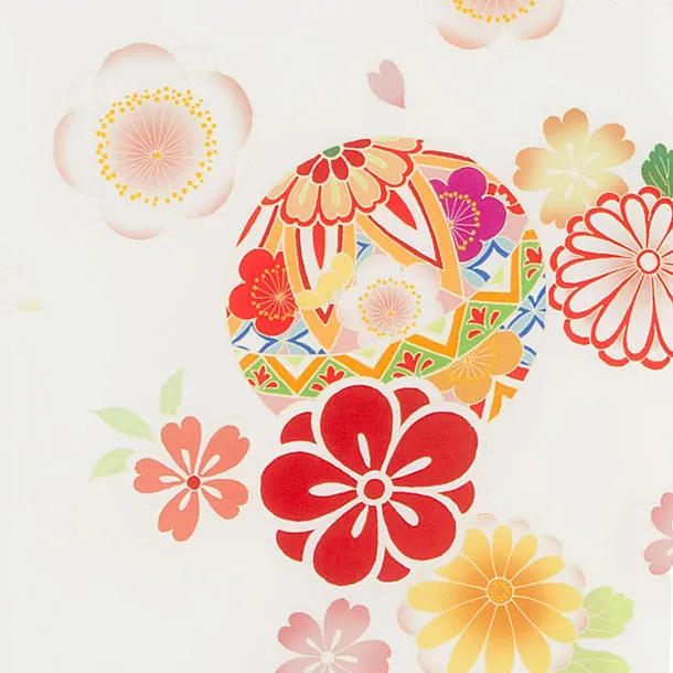 お宮参り(女の子)レンタル 0296 白 花まり