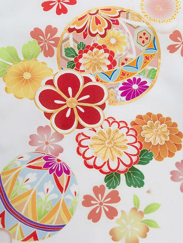 お宮参り(女の子)レンタル 0296 白 花まり