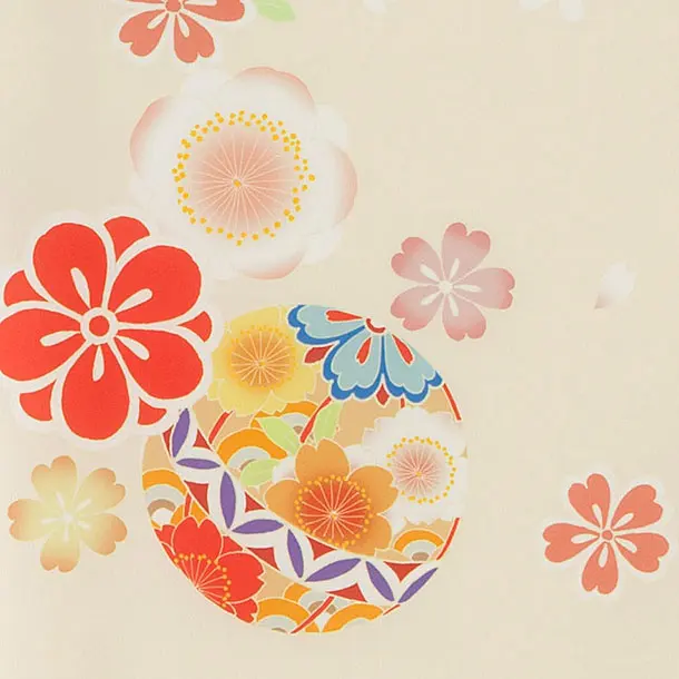 お宮参り(女の子)レンタル 0297 クリーム 花まり