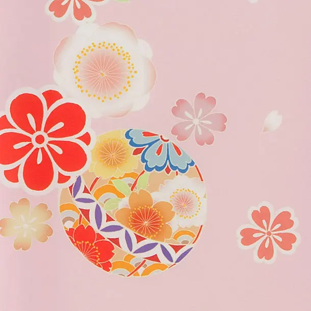 お宮参り(女の子)レンタル 0298 ピンク 花まり