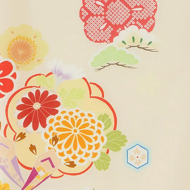 お宮参り(女の子)レンタル 0300 クリーム 花小槌