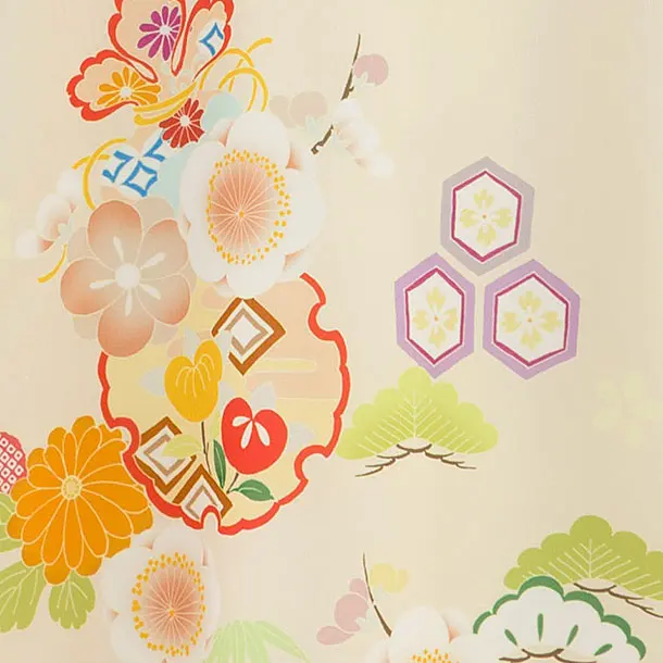 お宮参り(女の子)レンタル 0300 クリーム 花小槌