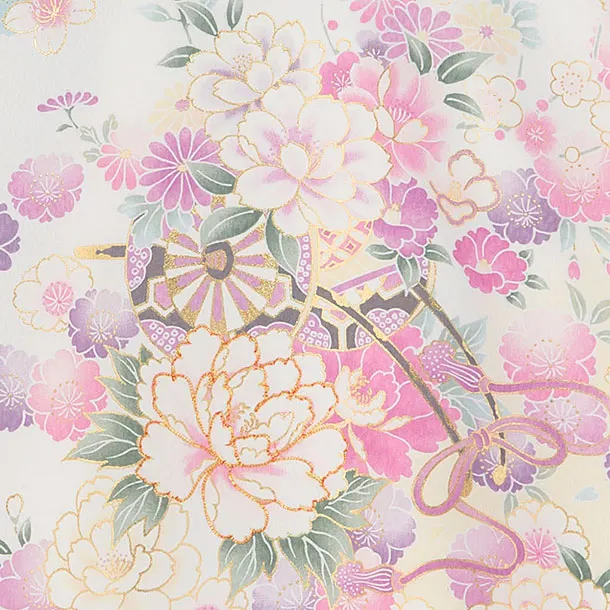 お宮参り(女の子)レンタル 0302 白 桜花車